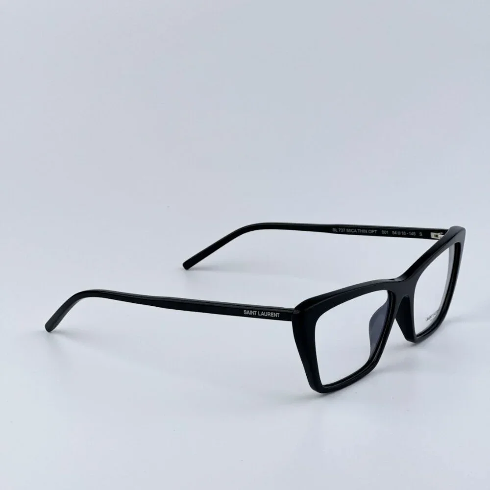 Saint Laurent SL737 Mica Thin OPT 001 BRAND NEW Eyeglasses Black Cat Eye Unisex